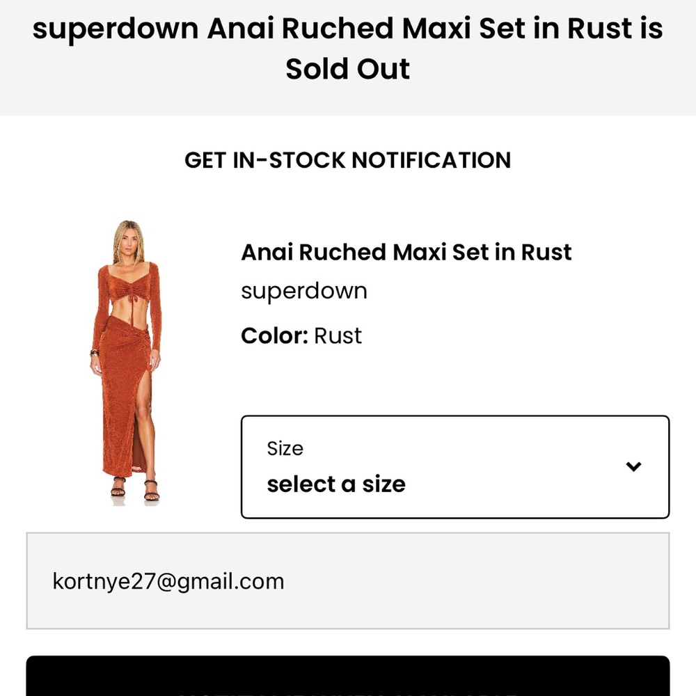 Superdown Anai Ruched Maxi Set in Rust - Picture 9 of 10